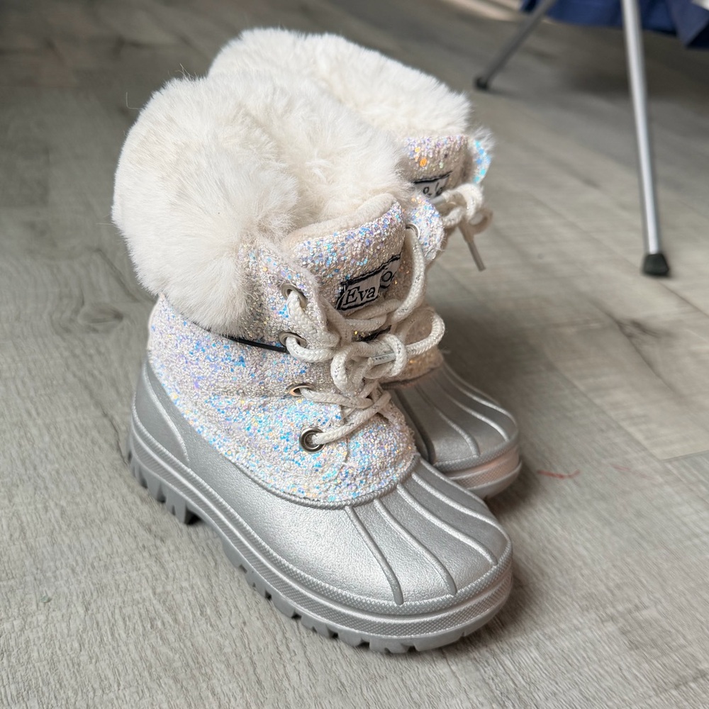 Eva Kids Silver Snow Boots